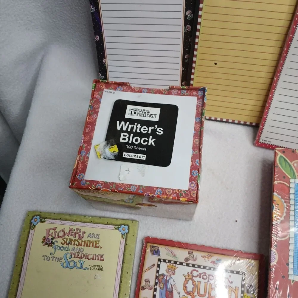 9 Piece Lot of Mary Engelbreit Stationery Box Block Notepads Y2k Vintage #2